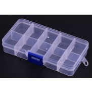 10 Grid Transparent Plastic Project Box 6.5*12.8*2.3 cm