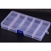 15 Grid Transparent Plastic Project Box 10*17.5*2.3cm