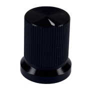 Black Knurled Aluminum knob 17x20mm Shaft Hole 6mm