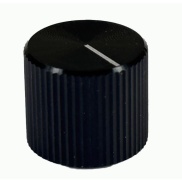Knurled Aluminum Black Knob 13x15mm Shaft 6x18T