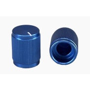 Aluminum Control Knurled knob Shaft Hole 6.4mm Light Blue