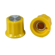 Yellow Moog Knob 19x16mm Shaft 6.4mm
