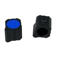 API Equalizers Black body Blue Top Knob 12.5x9.5 Shaft 6.4mm