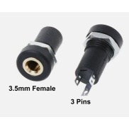 3.5mm 3 Poles Audio Socket Panel Mount with nut