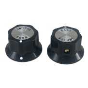 Black Rickenbacker guitar knob with Brass and Volume screen on top 25x15mm Shaft 6.4mm