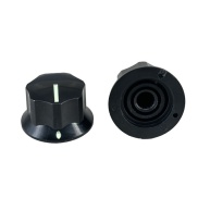 MXR Style Fluted Black Knob 25x15mm Shaft 6x18T with Shiny line