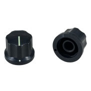 MXR Style Fluted Black Knob 19x15.3mm Shaft 6x18T with Shiny line