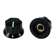 MXR Style Fluted Black Knob 25x15mm Shaft 6.4mm with Shiny line