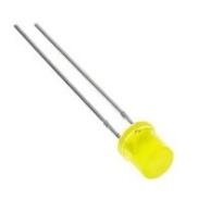 Flat Top Yellow LED 3mm Diffuse Lens