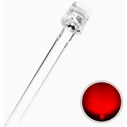 Flat Top RED LED 5mm Water Clear Lens