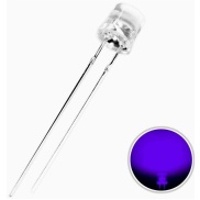 Flat Top Purple LED 5mm Water Clear Lens