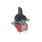 Mini Rocker Switch ON-ON-ON 4PDT Black Lever PCB Pin