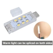 USB 12 LED Warm White Light 5V Both Sides