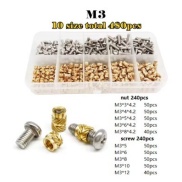 1 Set M3 nut screw 240 PCS and brass nut 240PCS