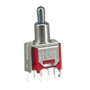 Sub Mini Toggle Switch DPDT On-On-On Short Handle Snap-in V-bracket