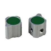 API Equalizers Silver body Green Top 12.5x9.5mm Shaft 6.4mm