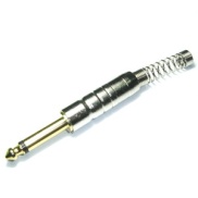 6.35mm 1/4" Gold Mono Plug with Spring