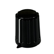 Knob BLACK with Pointer 15x18mm Shaft 6.4mm