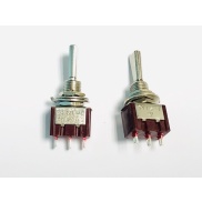 Mini Toggle Switch SPDT On-Off-On Metal Flat Lever