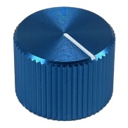 Knurled Aluminum Blue Knob Shaft 6.35mm