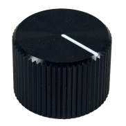 Knurled Aluminum Black Knob Shaft 6.35mm