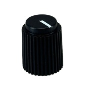 Ripple knob Black 14x17mm Shaft Hole 6.35mm