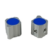 API Equalizers Silver body Blue Top Knob 12.5x9.5mm Shaft 6.4mm