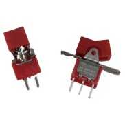 Mini Rocker Switch Momentary ON-(ON) DPDT Red Actuator PCB Pins