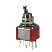 Mini Toggle Switch 1M Series DPDT On-On Short Lever PC THRU-HOLE