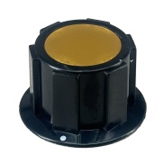 Black Knob With Gold top 25x15mm Shaft 6.4mm