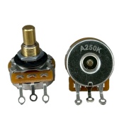 TAYDA 250K OHM LOGARITHMIC Taper Potentiometer Solder Lugs Round Shaft Dia: 6.35mm