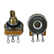 TAYDA 500K OHM LOGARITHMIC Taper Potentiometer Solder Lugs Knurled Spline Shaft Dia: 6mm