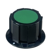 Black Knob With Green top 25x15mm Shaft 6.4mm