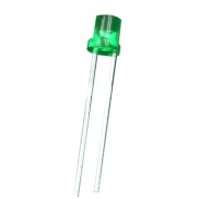 Flat Top Green LED 3mm Diffuse Lens