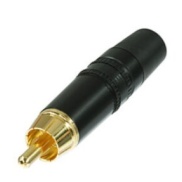 REAN NYS373 RCA Male Plug Socket Connectors Gold plated Black Loop