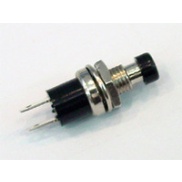 Push Button Momentary Panel Mount Black Knob SPST-NO