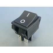 Rocker Switch Black ON/OFF DPST 16A 250VAC Panel Mount, Snap-In