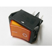 Rocker Switch Orange ON/OFF DPST (with lamp) 16A 250VAC Panel Mount, Snap-In