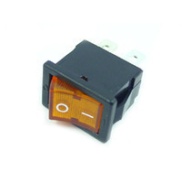 Rocker Switch ON/OFF SPST (with lamp) 6A 250VAC Panel Mount, Snap-In
