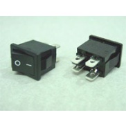 Rocker Switch Black ON/OFF DPST 6A 250VAC Panel Mount, Snap-In