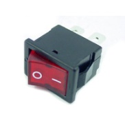 Rocker Switch Red ON/OFF DPST (with lamp) 6A 250VAC Panel Mount, Snap-In