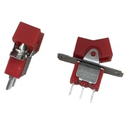 Mini Rocker Switch Momentary ON-(ON) SPDT Red Actuator PCB Pins