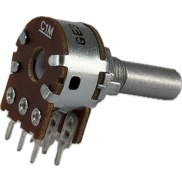 1M OHM Anti-Log Dual Taper Potentiometer PCB Mount Round 20mm Shaft Dia: 6.00mm