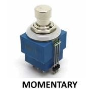illuminated Push Button Foot Switch Momentary 3PDT Bi-Color Red/Blue LED