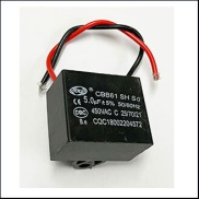 CBB61 Fan Capacitor 5.0uF 5% 450VAC 50/60Hz with Wire leads