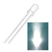 12V White LED 5mm Water clear Lens