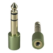 Green 6.35mm 1/4" Male Stereo Plug To 3.5mm Female Jack Audio Adapter Connector 