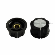 Boss Style Silver Top Black Knob 27mm