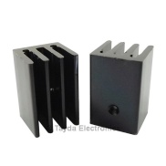 Heat Sink TO-220 4 Fins 25mm Aluminium Black