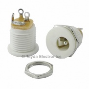 DC Power Jack 2.1mm Enclosed Frame With Switch White